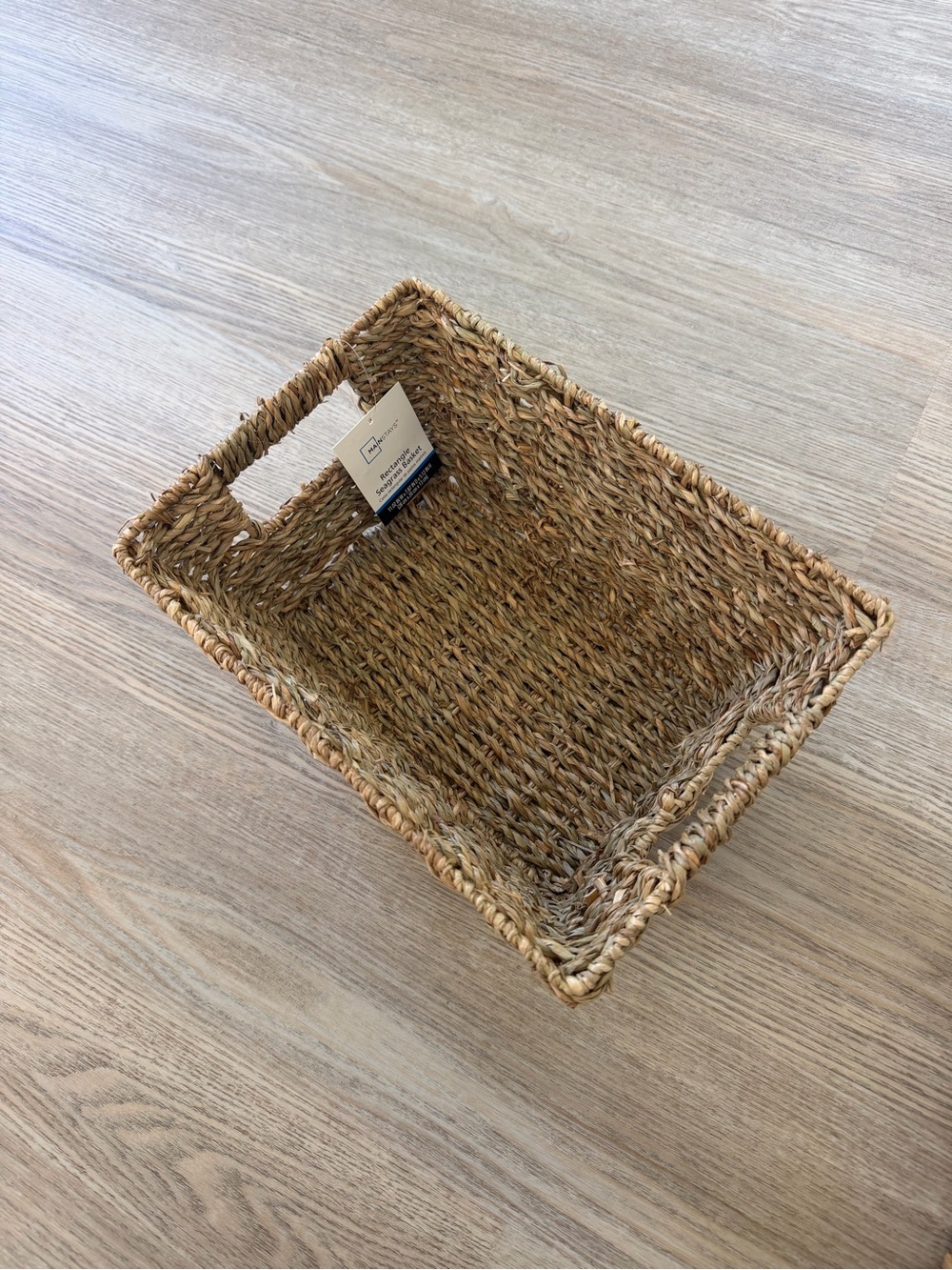 Woven Seagrass Storage Basket - Natural Tan